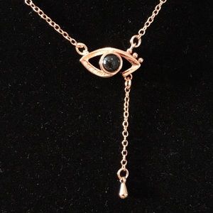 Rose Gold Evil Eye Necklace